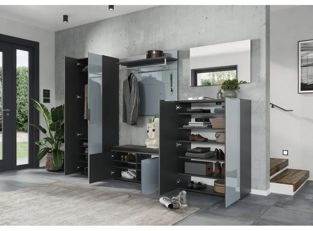 Szürke ruhásszekrény 59x197 cm Genova - Germania