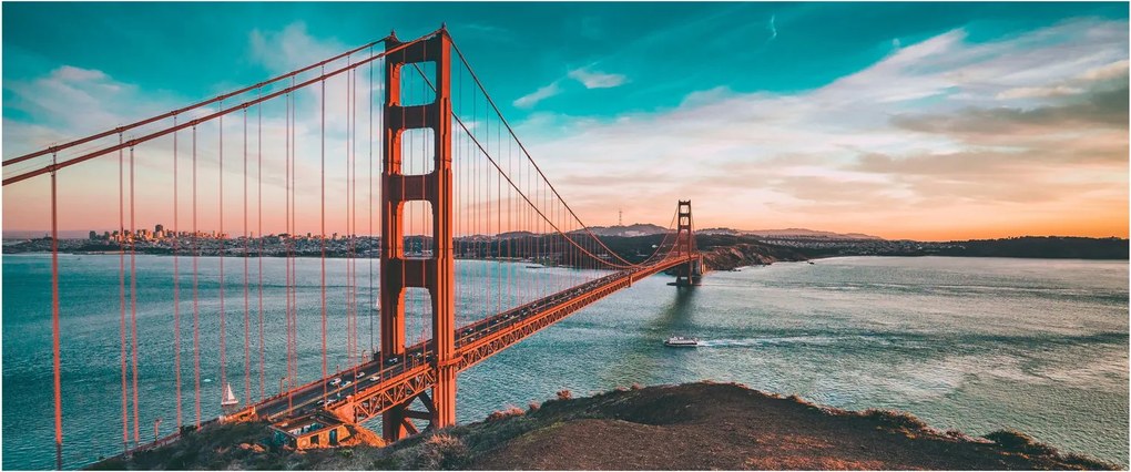 Kép - Golden Gate, San Francisco (120x50 cm)