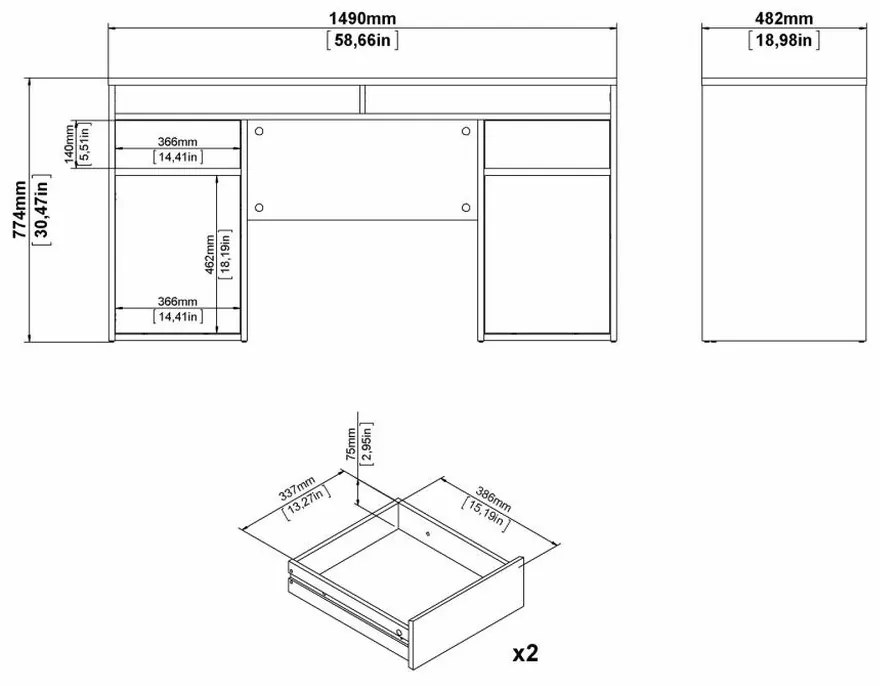Felix LUX íróasztal, jackson hikorifa