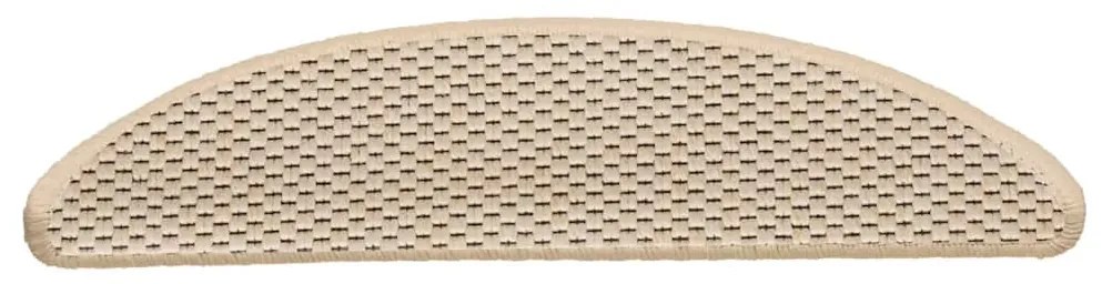 15 db szizál hatású berber öntapadó lépcsőszőnyeg 56x17x3 cm