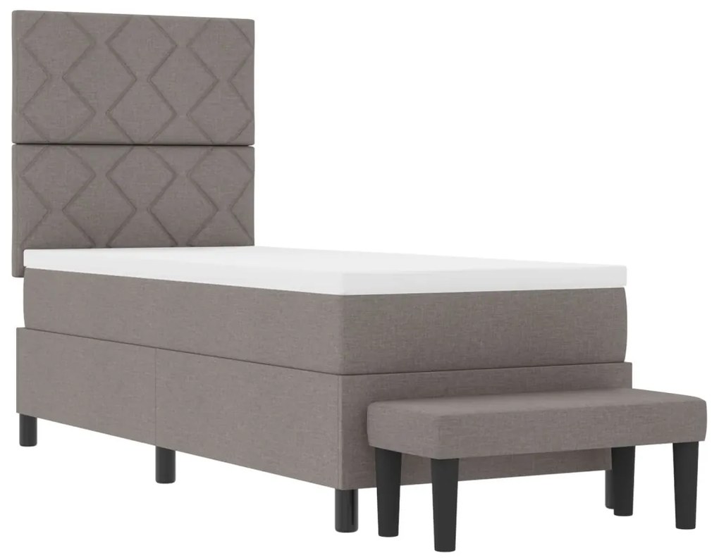 Box Spring Ágy matraccal és paddal Taupe 80x200 cm Szövet