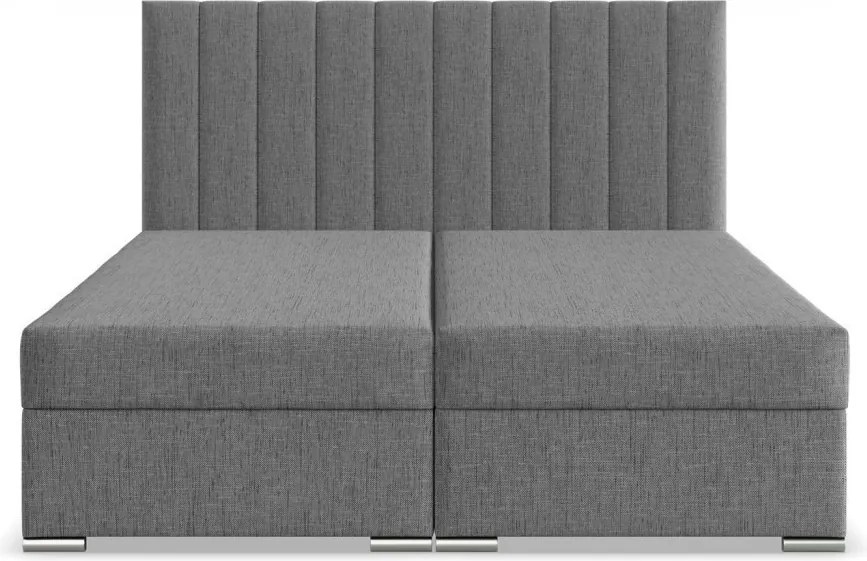 Agen ágy, szövet, 180 x 200, ágyneműtartóval, szürke