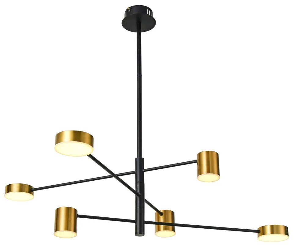 ITALUX PND-16374-6BKGD4K REMDAL Többágú Függesztett Lámpa Arany LED IP20