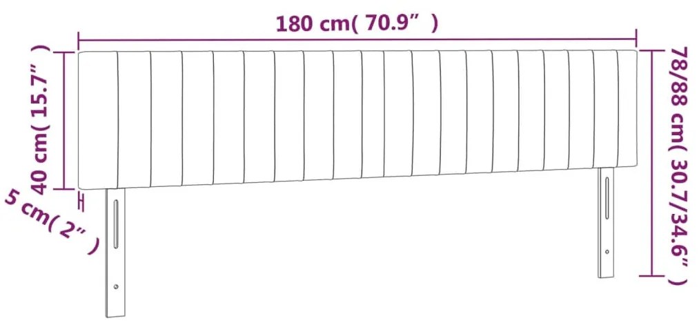 sötétszürke szövet LED-es fejtámla 180x5x78/88 cm