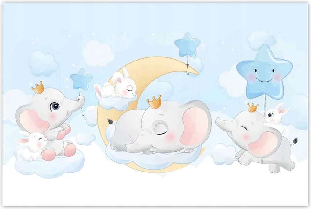 Poszterek 120x80 Elefánt- és nyúlcsalád