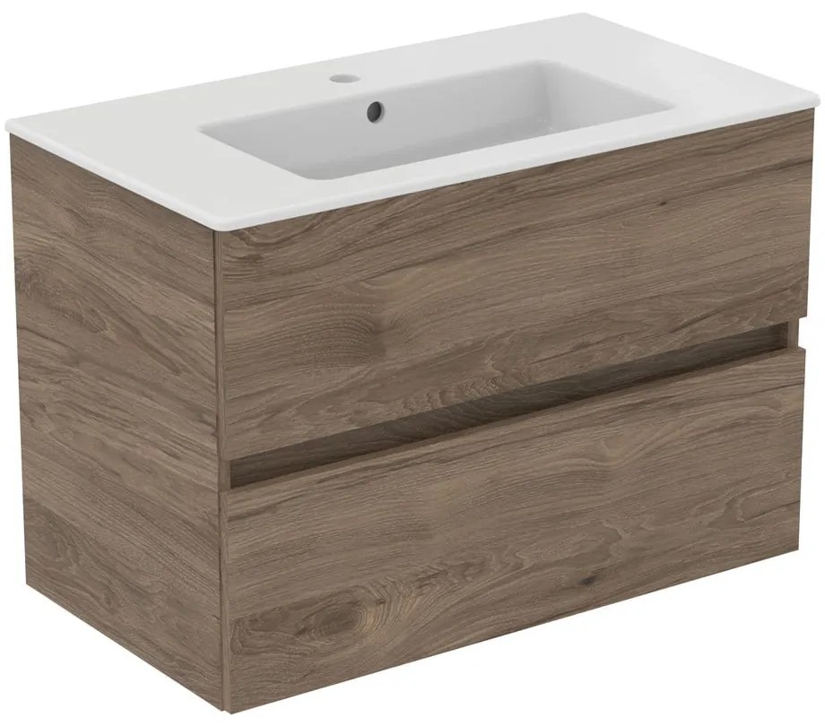 Natúr színű fali mosdó alatti szekrény diófa dekorral 80x55 cm Eurovit+ – Ideal Standard