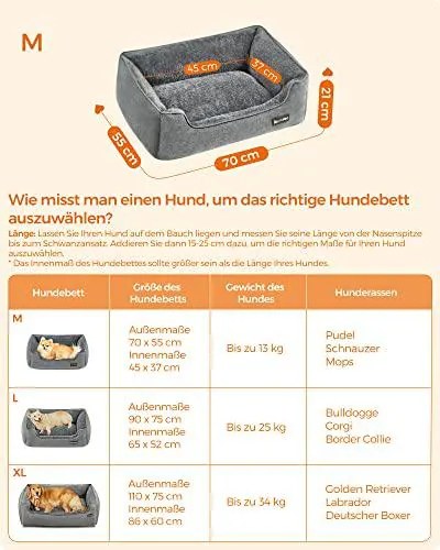 Kutyaágy, kisállatágy mosható huzattal, m-es, világosszürke