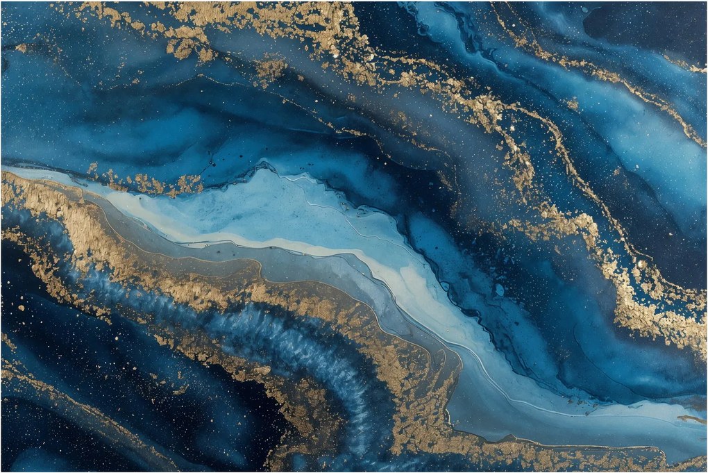 Kép - Kék márvány absztrakció (90x60 cm)