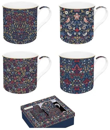 Porcelán bögre szett 4 személyes Coffee Mania Floral Chintz