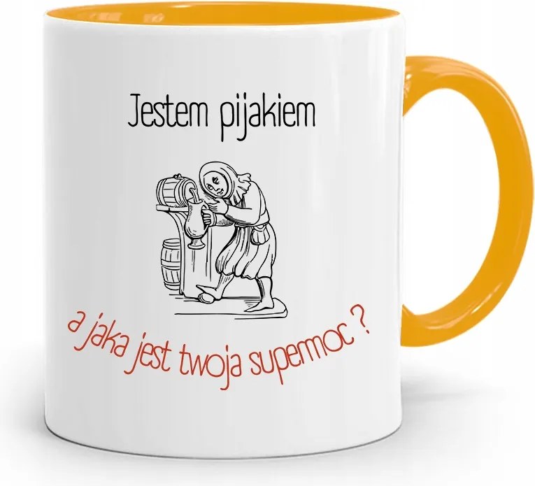 Alkoholista Részegeknek Sárga Ajándék Bögre fényképes nyomtatással