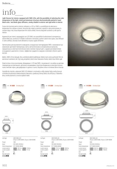 Redo 01-3588 - LED Mennyezeti lámpa SOLERA LED/18W/230V 25 cm CRI 93 3000/4000K