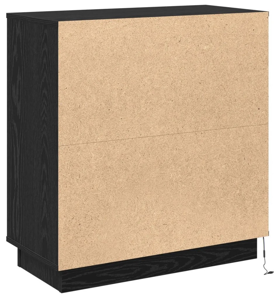 Fadoboz LED világítással Fekete Tölgy 71x34,5x75 cm Műanyag