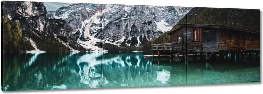 Festmények 120x40 Fa házikó a hegyekben