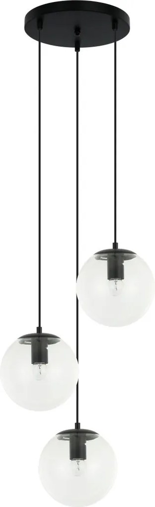 Italux modern függeszték sarpo fekete átlátszó itxpnd-58867-3s-bk