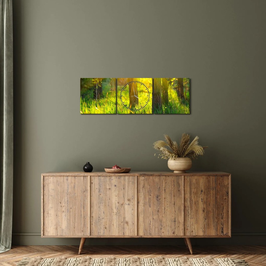 Kép - Az erdő tavaszi ébredése (órával) (90x30 cm)