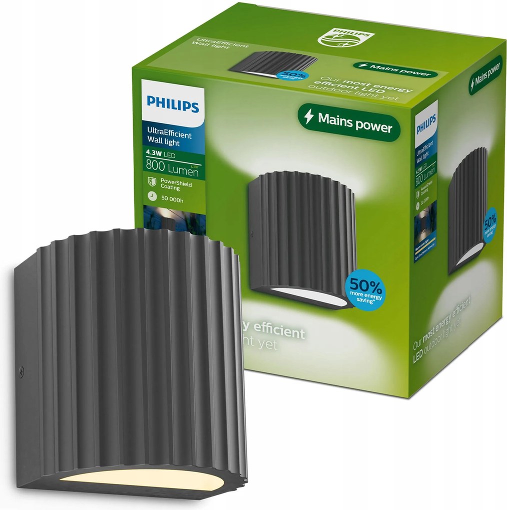 Kültéri fali lámpa Philips Zyra LED-es kerti homlokzati lámpa