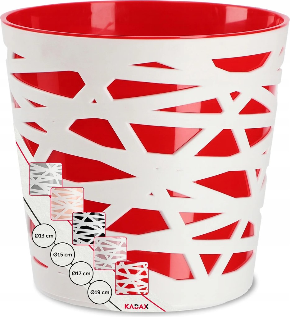 Virágtartó Fedő Műanyag Növényi Virág Betét 17 cm Piros