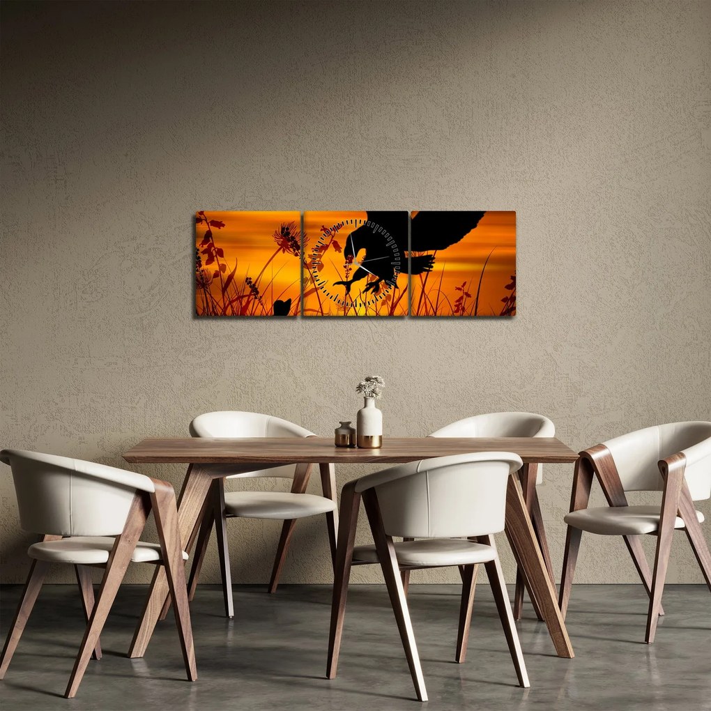 A ragadozó sziluettjének képe (órával) (90x30 cm)