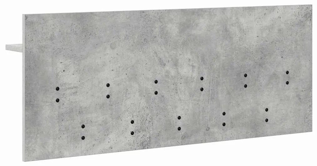 Fali Kabáthorog polcokkal Falra szerelhető Beton szürke Faanyag