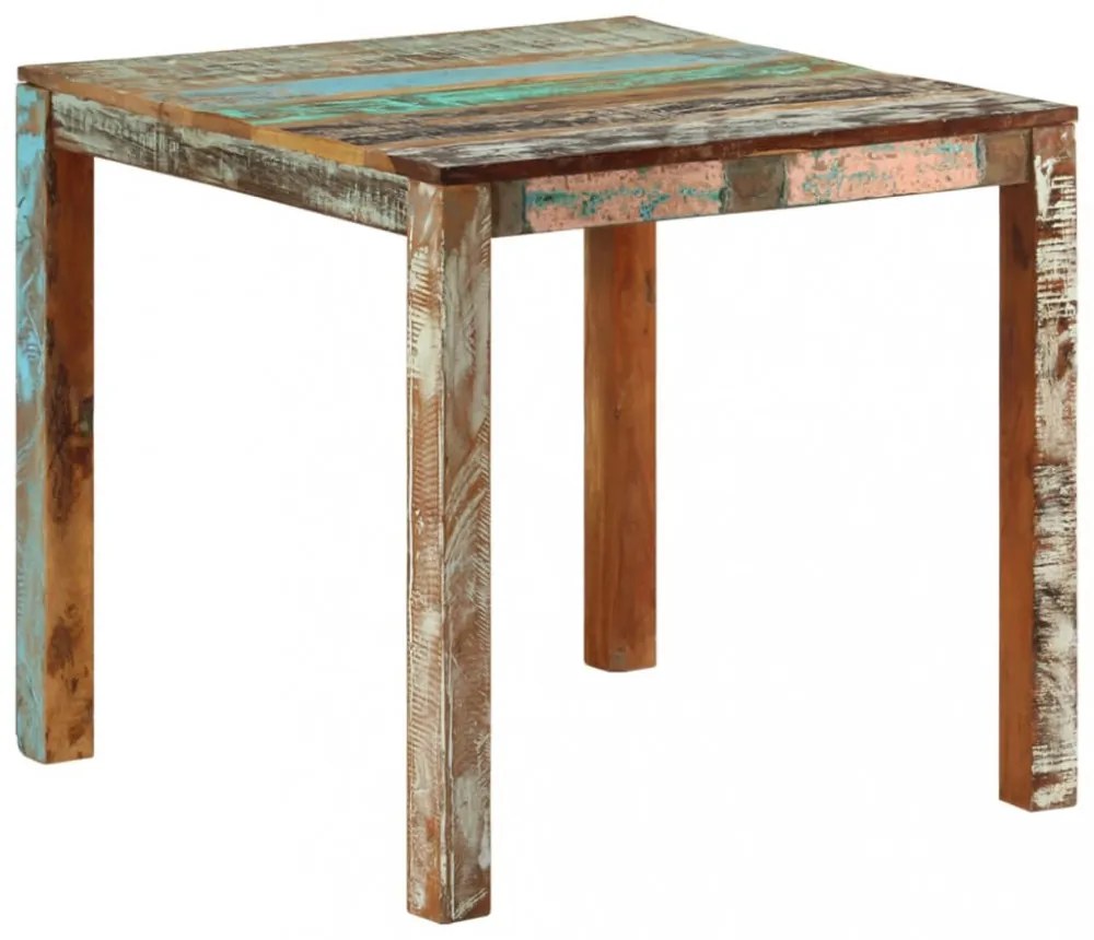 tömör újrahasznosított fa étkezőasztal 82 x 80 x 76 cm