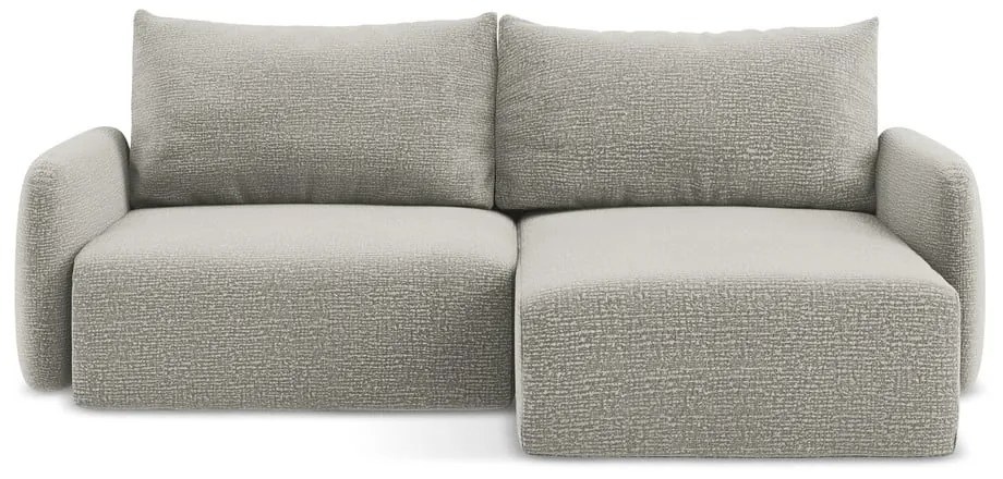 Világosszürke kinyitható-tárolóhelyes sarokkanapé (jobb oldali) Kalena – Makamii