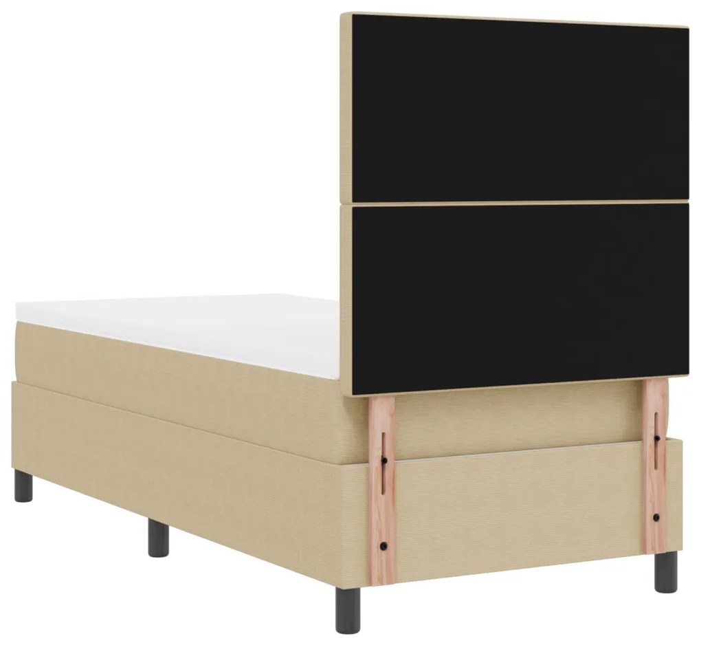 Boxspring Ágy Mattal és LED Fénnyel Zöld Szürke 100x200 cm Corduroy Szövet