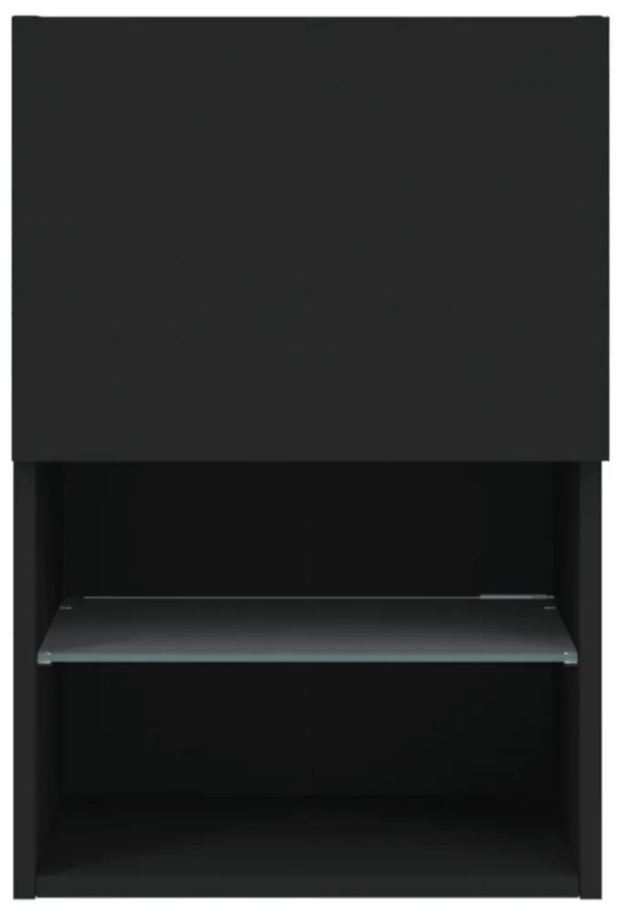 fekete TV-szekrény LED-lámpákkal 40,5x30x60 cm