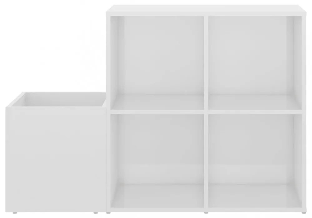 magasfényű fehér előszobai cipősszekrény 105 x 35,5 x 70 cm