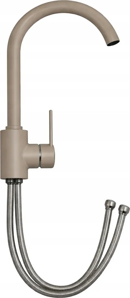 Konyhai csaptelep Bézs matt, álló mosogató csaptelep, magas U kifolyócső