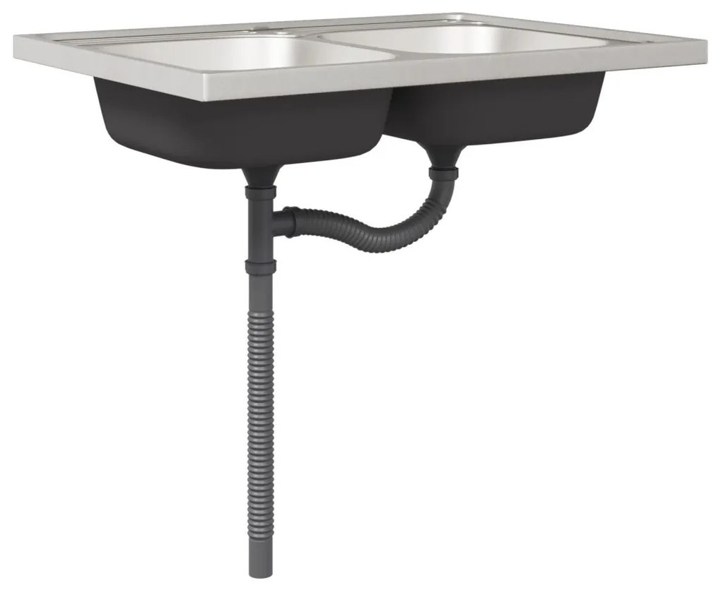 Konyhaszekrény ""Lucca"" Két Medencével Barna Tölgy Műanyag