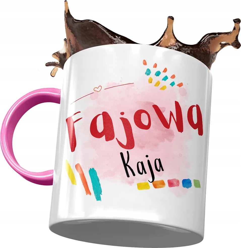 Rózsaszín Bögre Kai Barátnő Feleség Ajándék Nyomtatott Fotóval