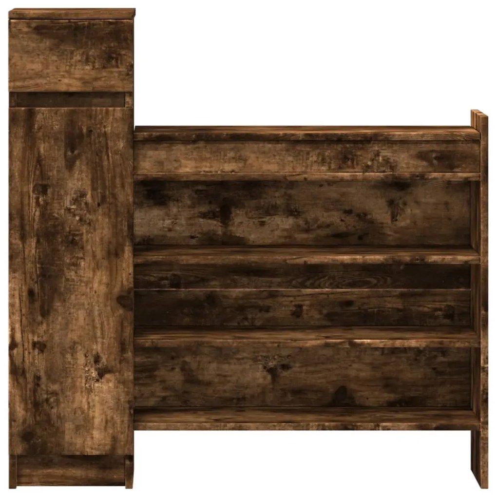 füstös tölgy színű szerelt fa cipőszekrény 100,5 x 28 x 100 cm