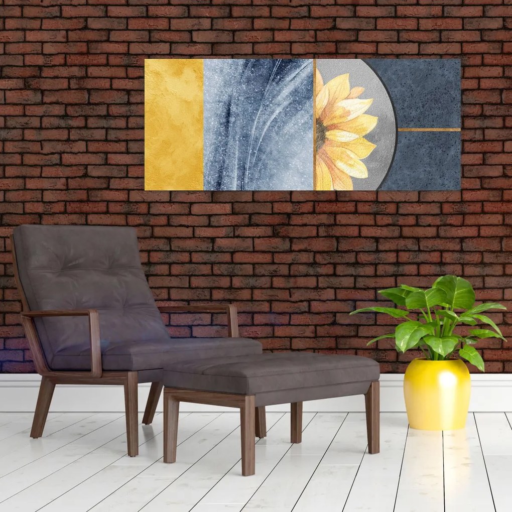 Kép - Formák és a virág (120x50 cm)