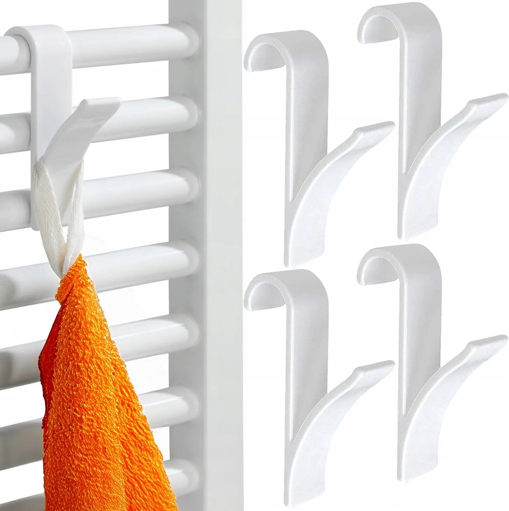 x4 Akasztó Horog Fürdőszobai akasztó Radiátor Non-invazív szett