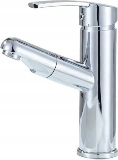 Mosdó csaptelep kihúzható kifolyócsővel Rozsdamentes acél, Kerámia szelep