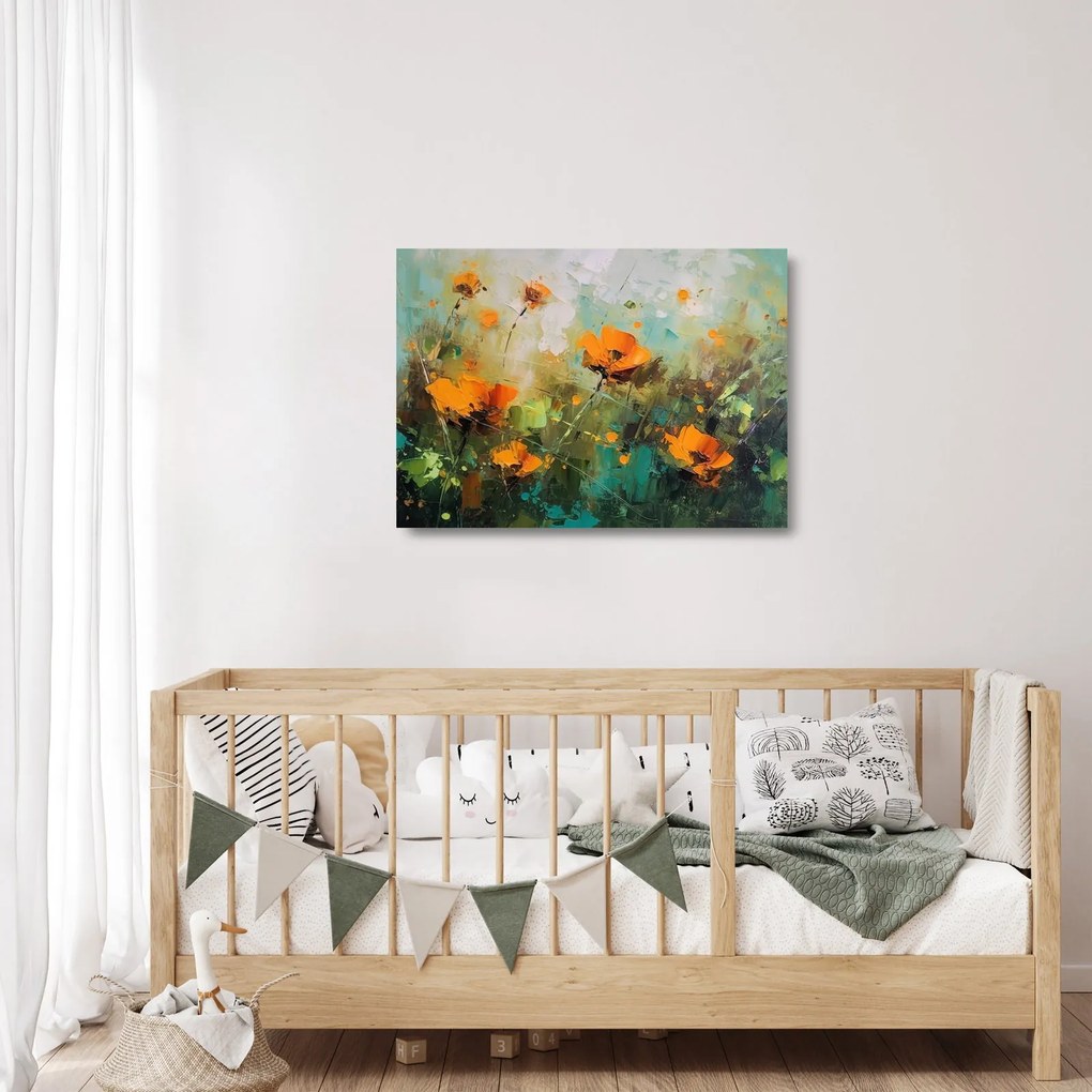 Üveg kép - Virágok (70x50 cm)