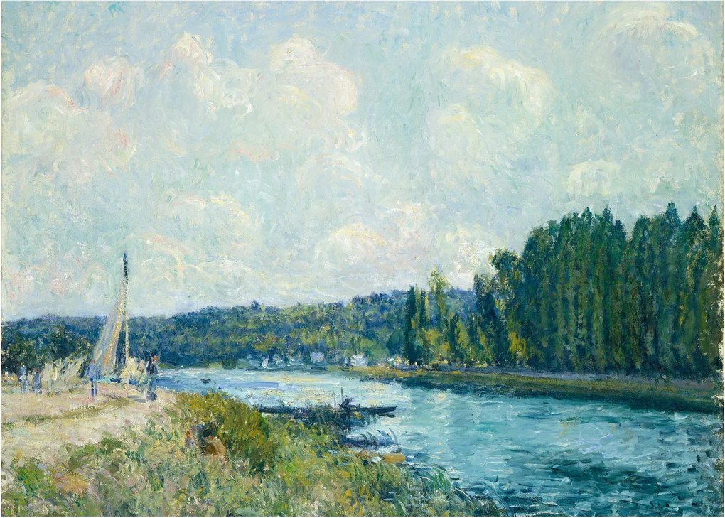Üveg kép - Alfred Sisley, The Banks of the Oise, reprodukciók (70x50 cm)