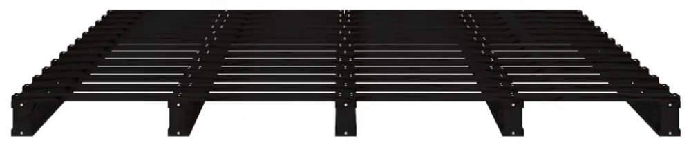 fekete tömör fenyőfa raklapágy 135 x 190 cm (Double)