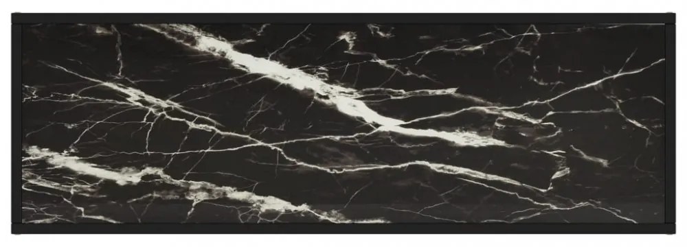 fekete TV-szekrény fekete márvány mintás üveggel 120x40x40 cm