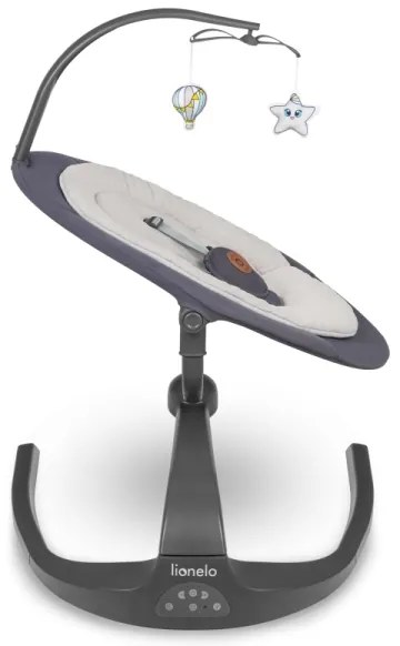 Lionelo - Zenélő babahinta RINA 4xAA Betonszürke + távirányító