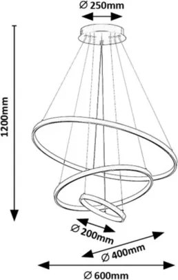 Rabalux 72349 - BELIZA fényerőszabályozható LED csillár kábelen LED/90W/230V 3000-6500K+DO