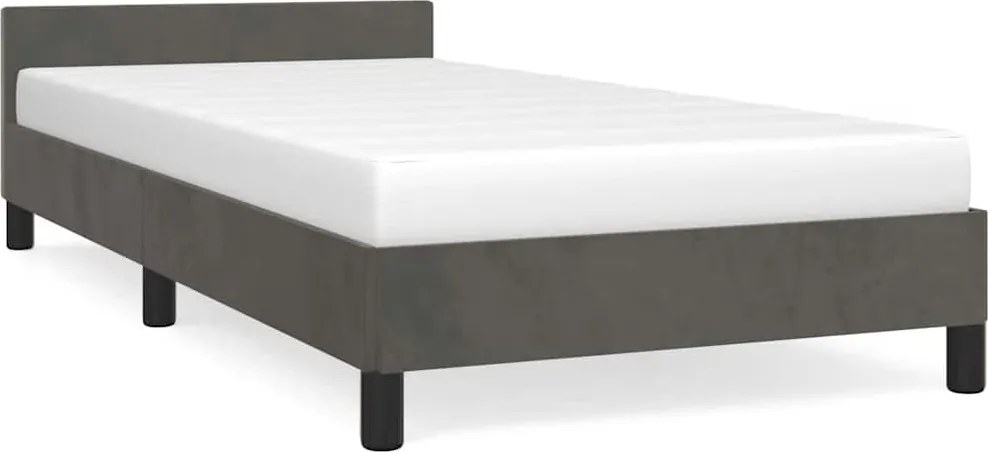 vidaXL sötétszürke bársony ágykeret matrac nélkül 100x200 cm