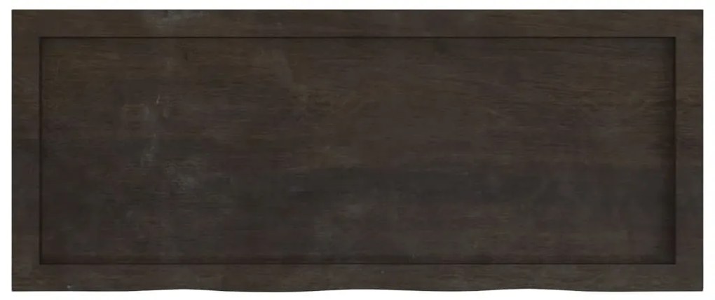sötétbarna kezelt tömör tölgyfa fali polc 100x40x(2-6) cm