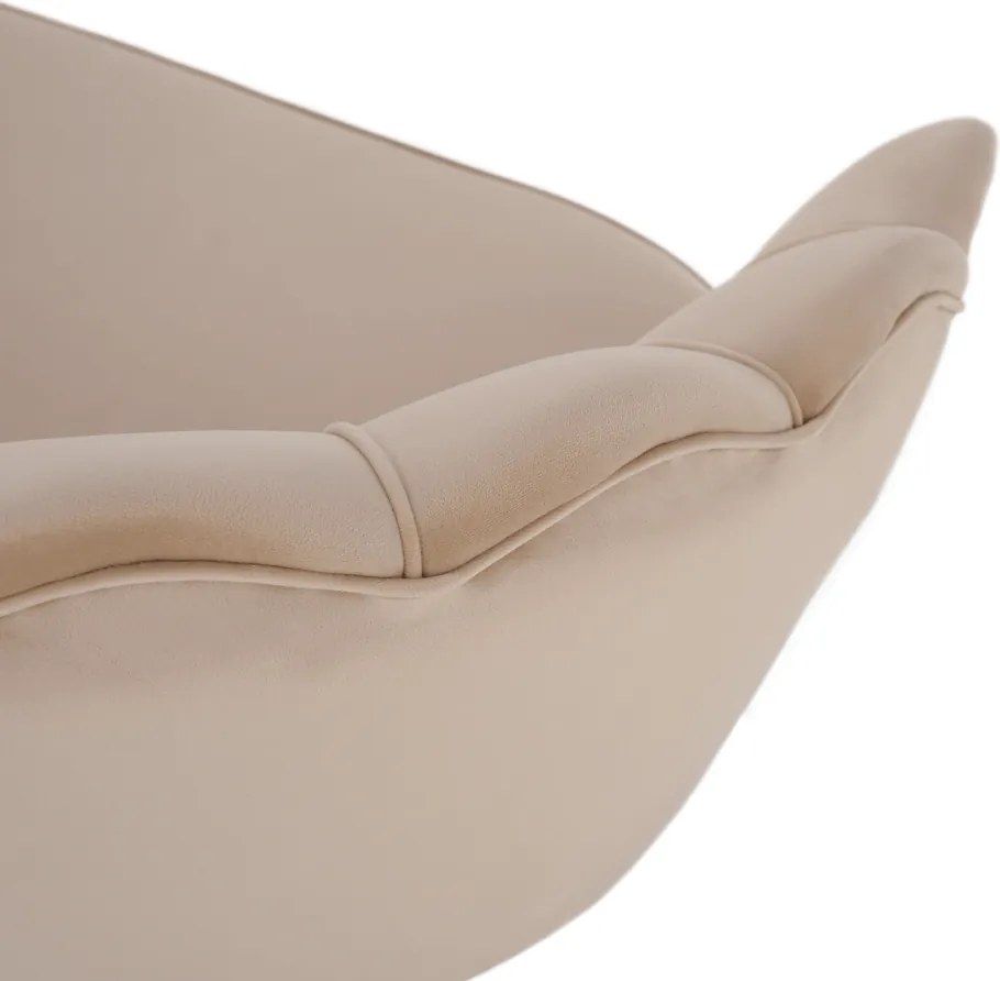 Pad Art-deco stílusban, bézs Velvet anyag/gold chróm-arany, NOBLIN