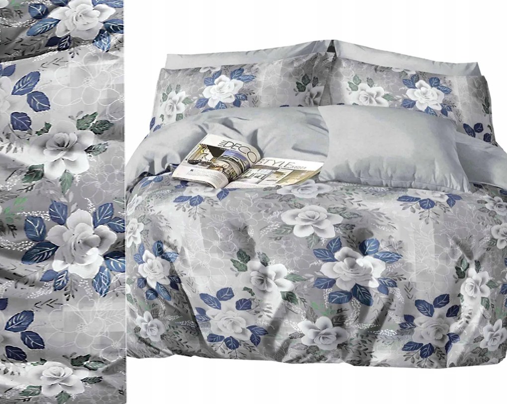 Flanel meleg ágyneműhuzat 140x200+párnahuzat Lengyel, levelek, virágok