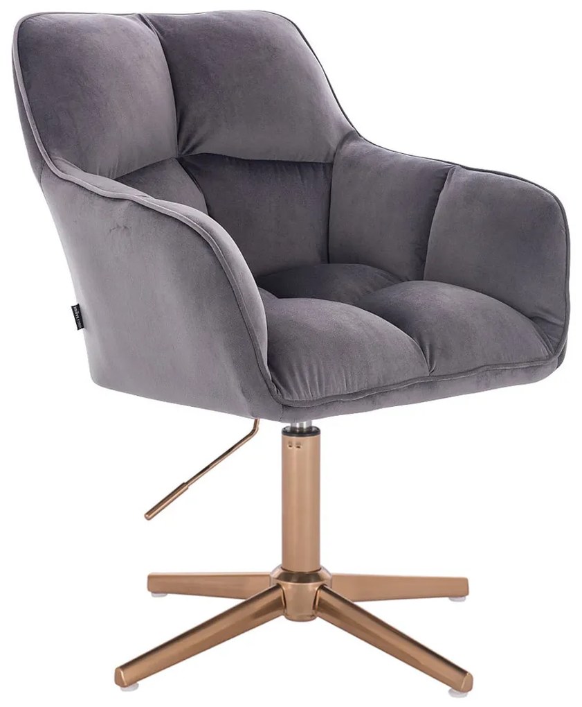 HR550CROSS Grafit modern velúr szék arany lábbal