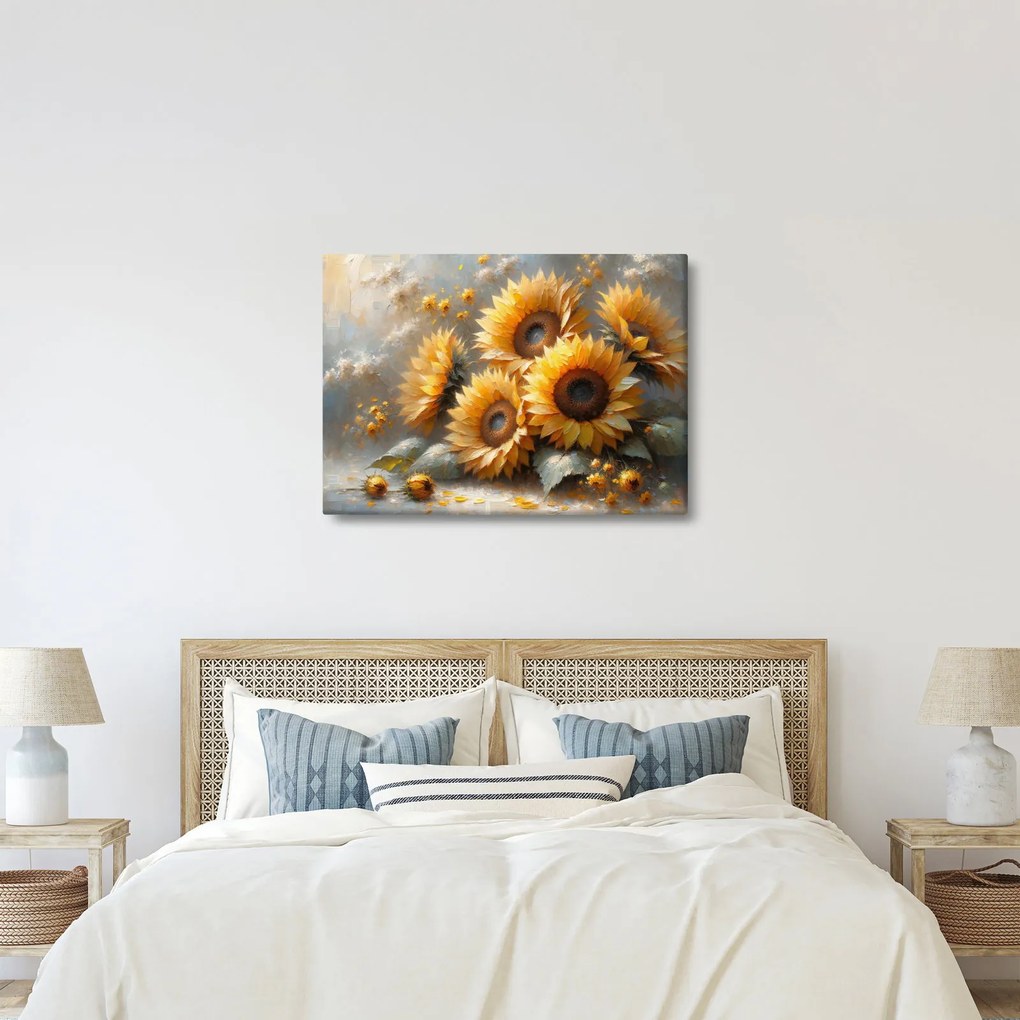 Kép - Napraforgók festménye (70x50 cm)
