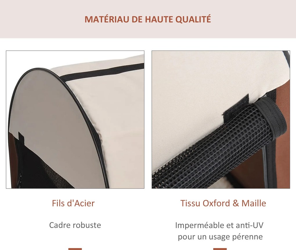 PawHut Összecsukható Kutyaszállító Táska Légáteresztő Mintás, Kivehető Bárány Párnával 61 x 46 x 51 cm | Aosom