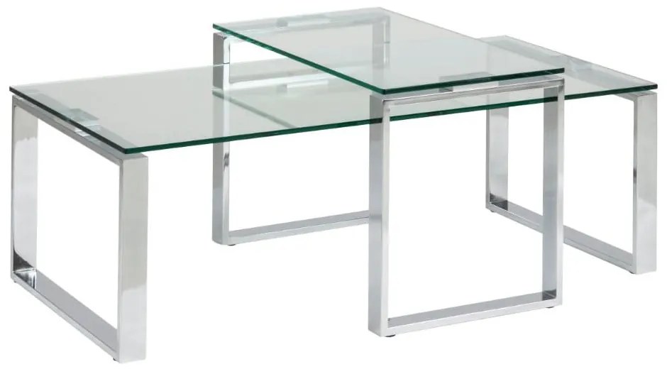 Katrine 2 db-os ezüstszínű dohányzóasztal szett - Actona