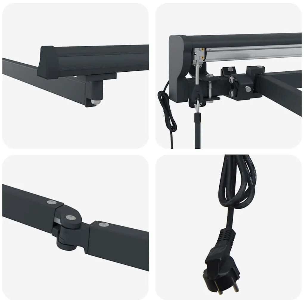 Napernyő keret Antracit 3,5 x 2,5 m Porszórt acél és alumínium